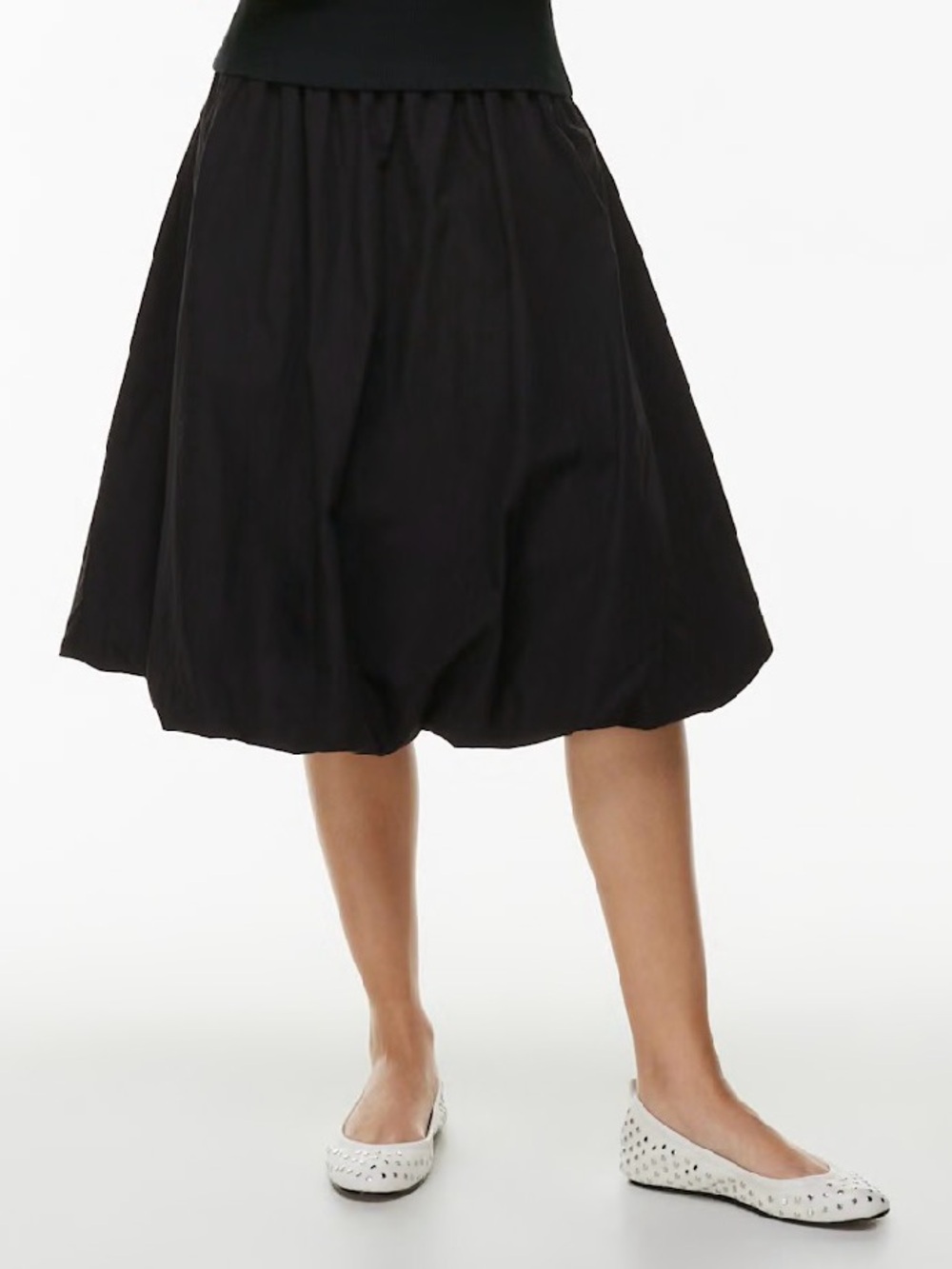 Aritzia Sunday Best Bubbly Poplin Midi Skirt Bubble Hem 100% Cotton A-Line M